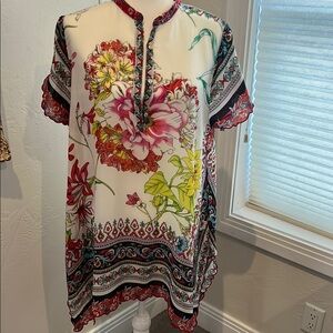 Johnny Was - Victoriana Floral Printed Georgette Tunic - Large